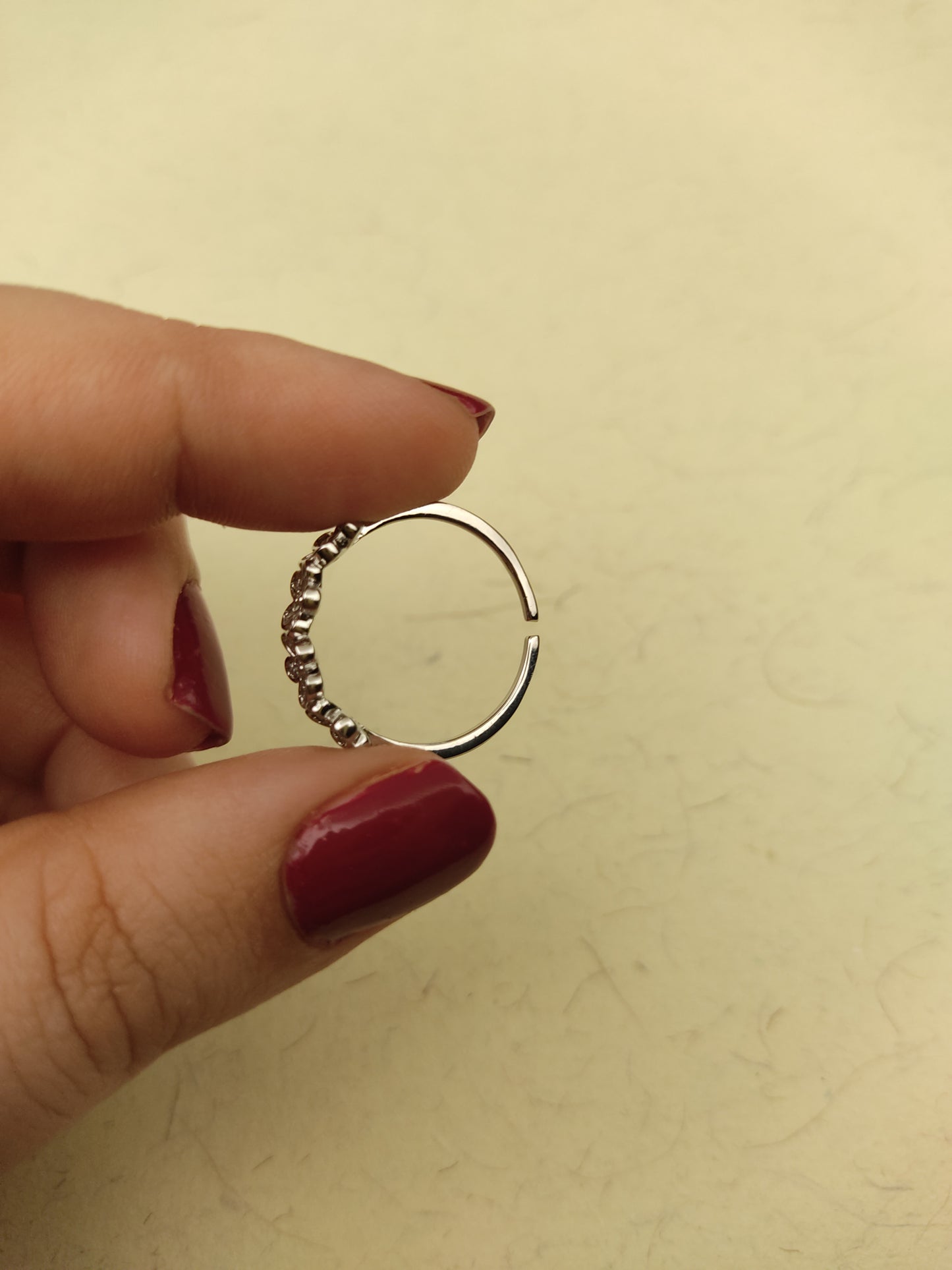 074 Silver Flower Cocktail Ring
