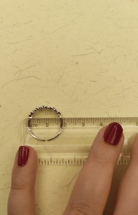 074 Silver Flower Cocktail Ring