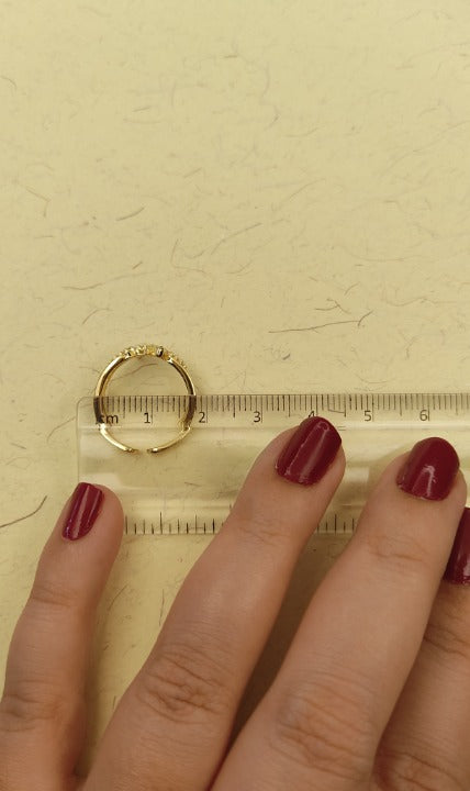 076 Gold Abstract X Ring