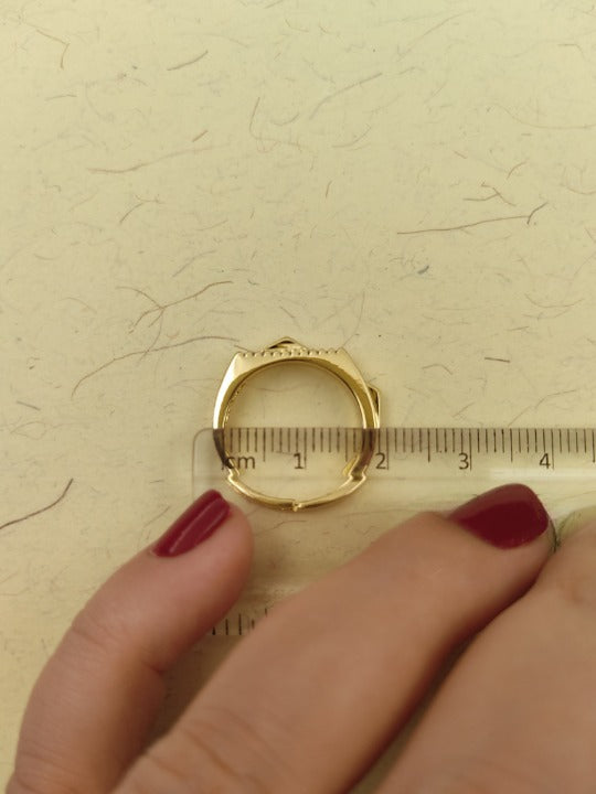079 Gold Square Asymmetrical Band