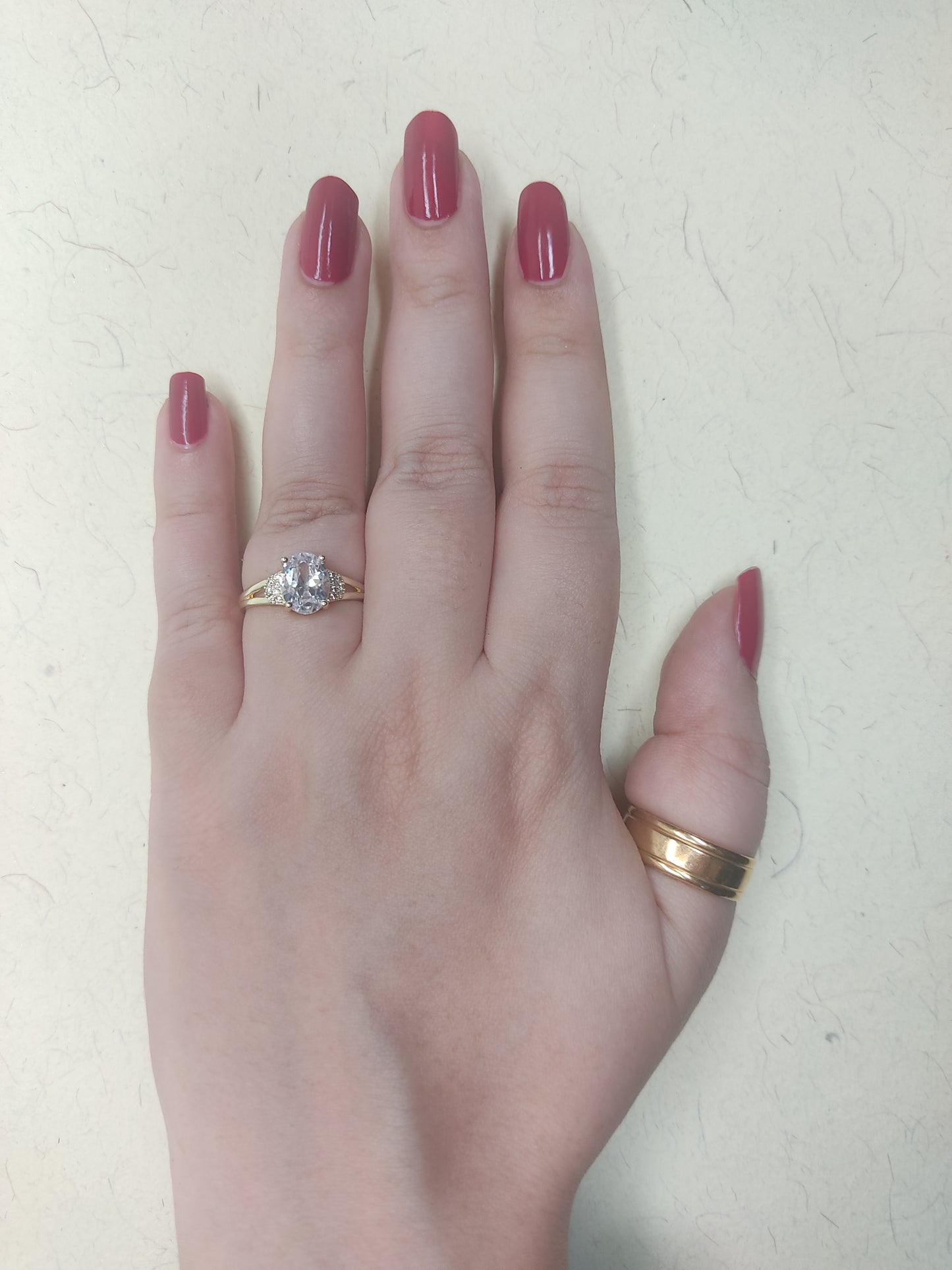 081 Gold Solitaire Dainty Ring