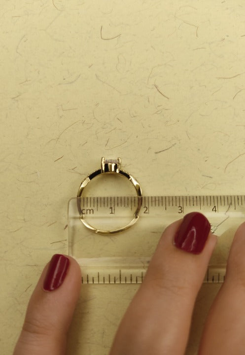 083 Gold Oval Dainty Ring