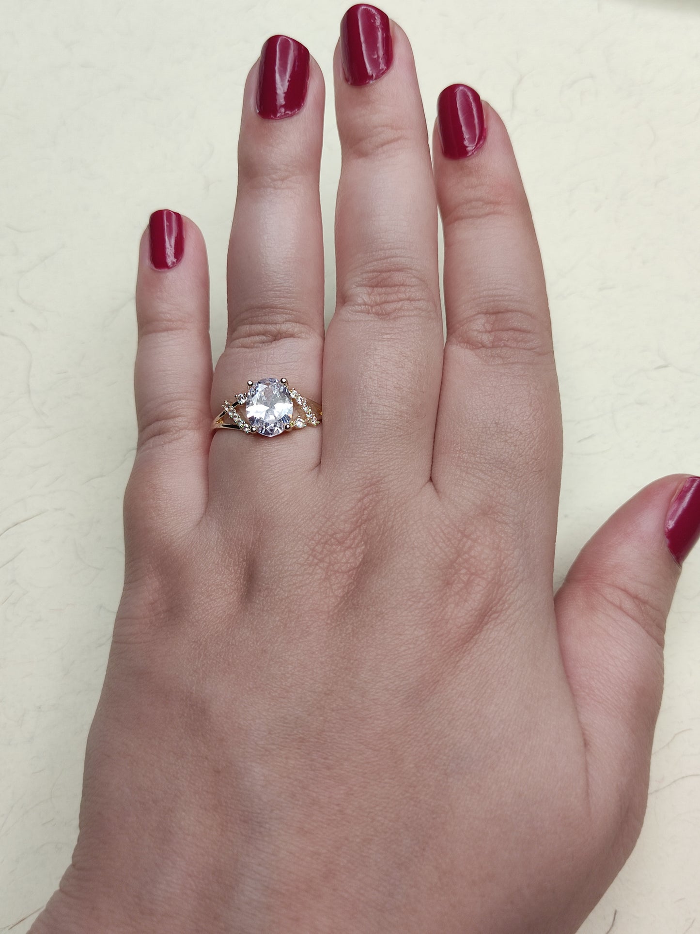 087 Gold Overlap Ring