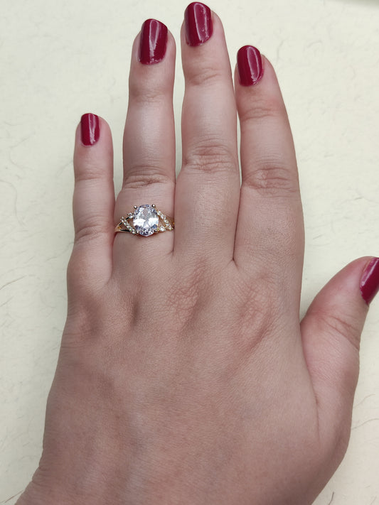 087 Gold Overlap Ring
