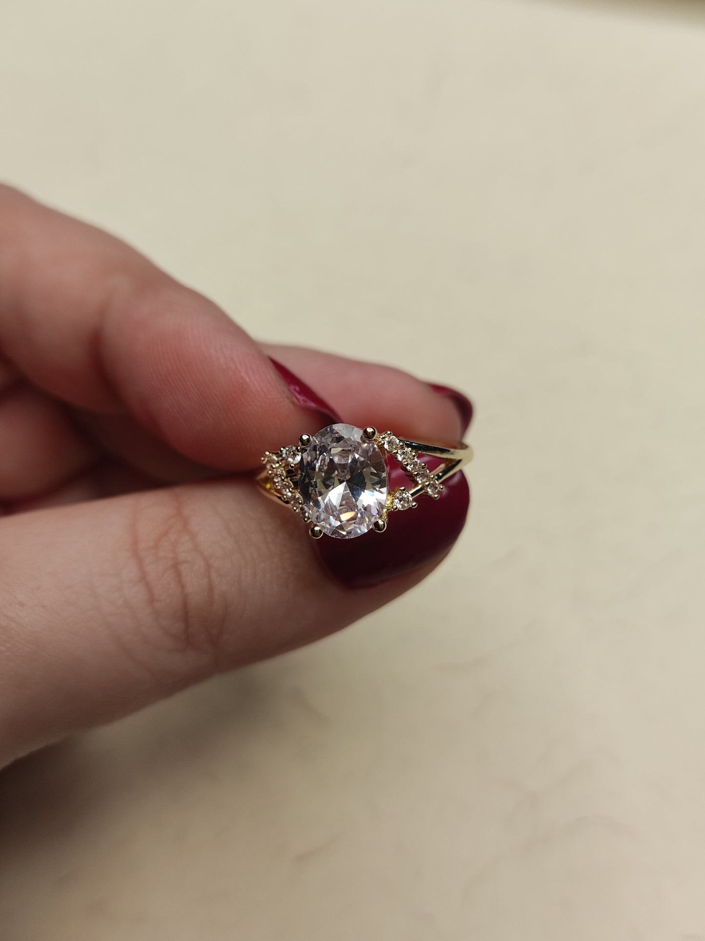 087 Gold Overlap Ring