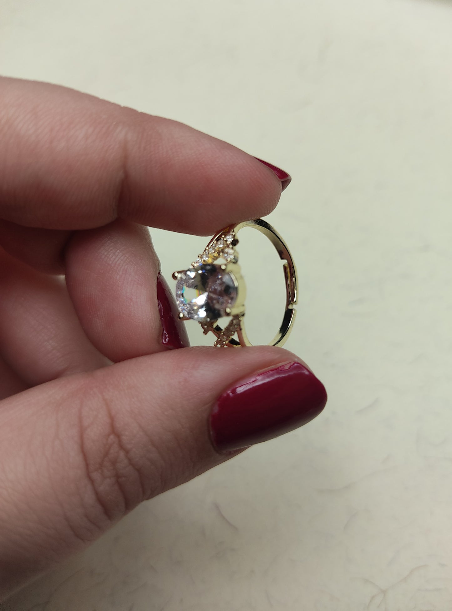 087 Gold Overlap Ring
