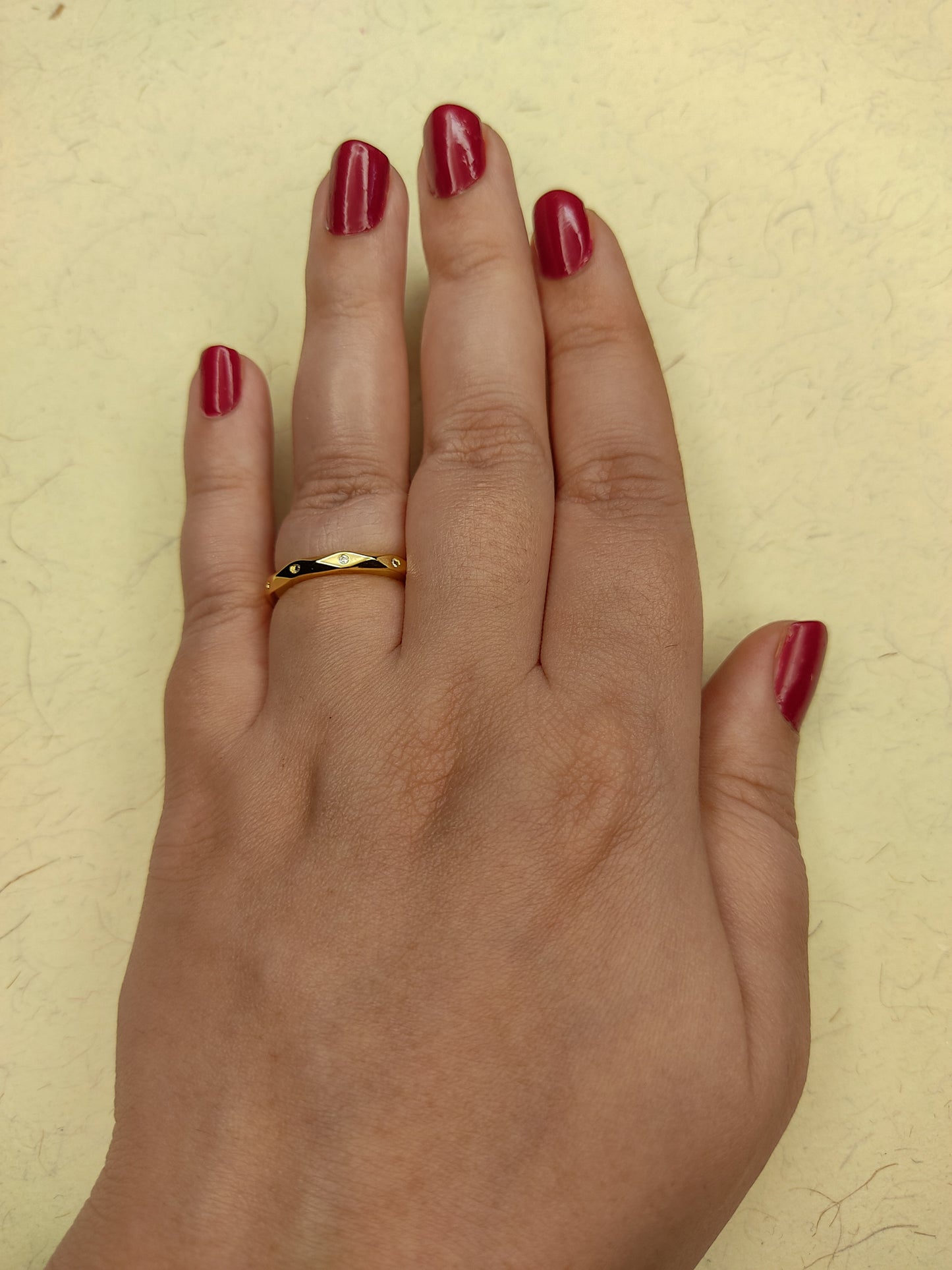 094 Gold Minimalist Shimmer Ring