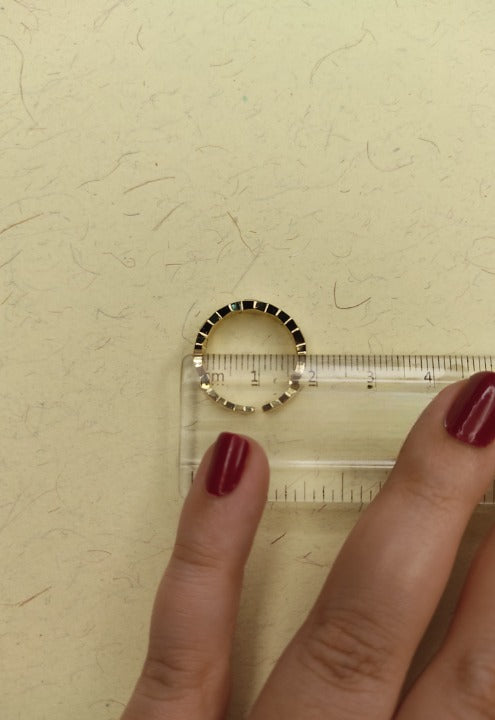 096 Gold White Honeycomb Ring