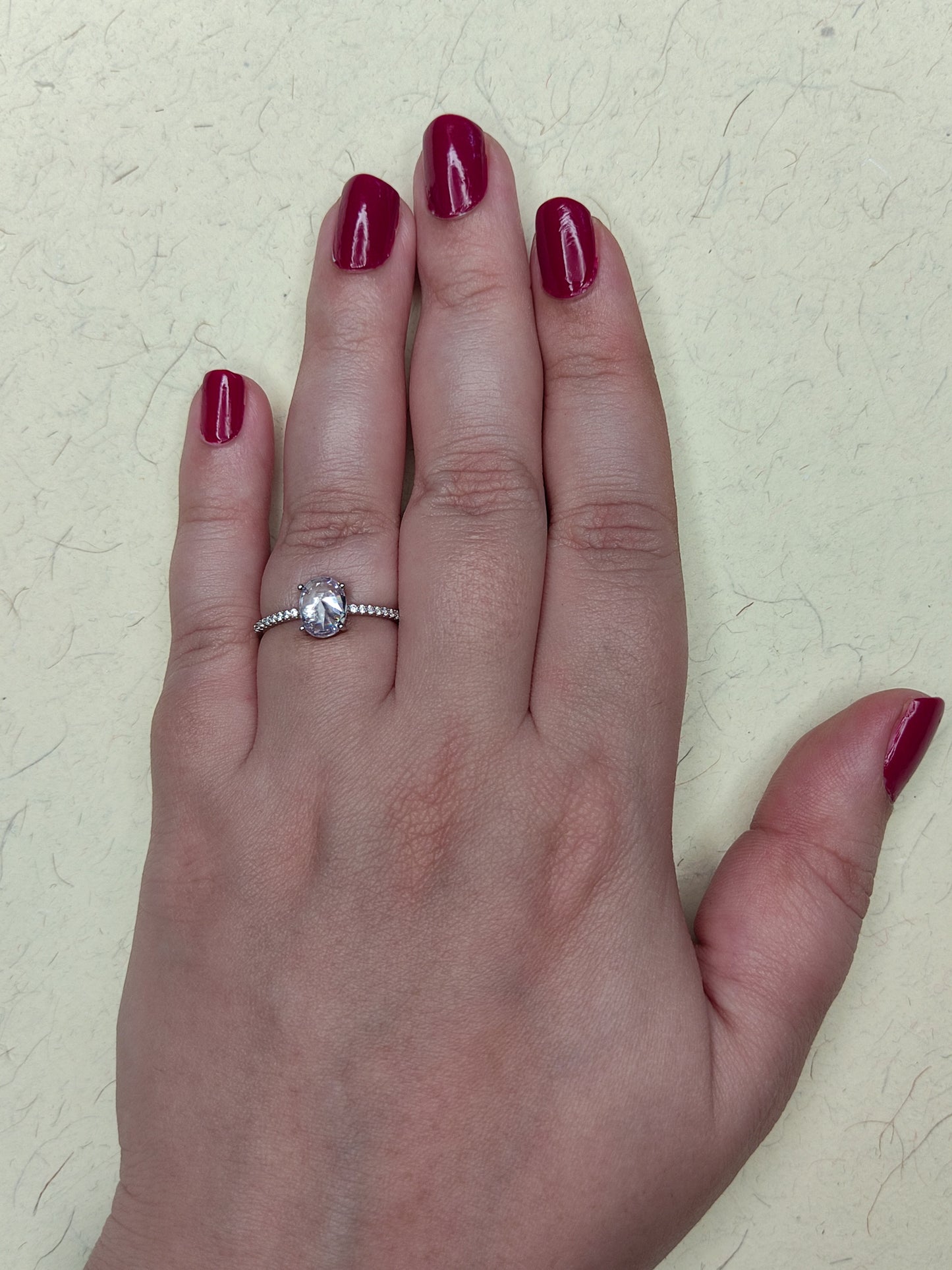 100 Silver Oval Dainty Ring