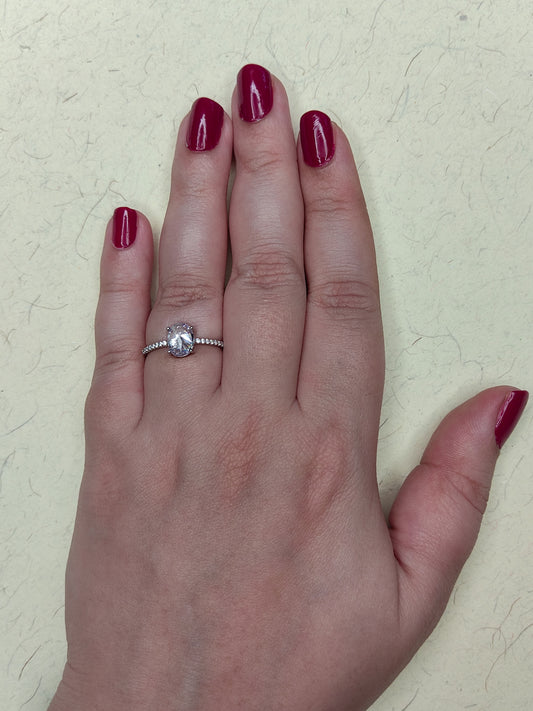 100 Silver Oval Dainty Ring