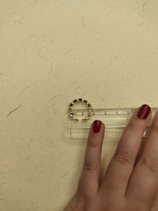 101 Gold and White Triangular Ring