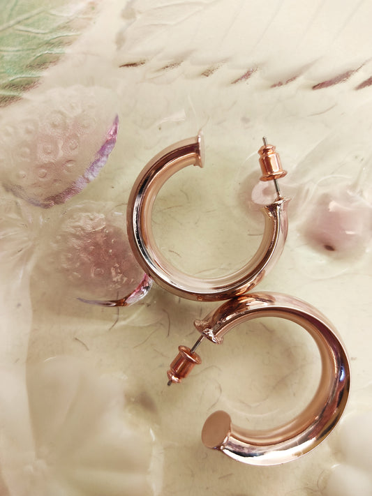 105 Rose Gold Spherical Hoops
