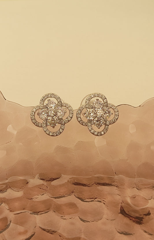 113 Silver Flower Studs
