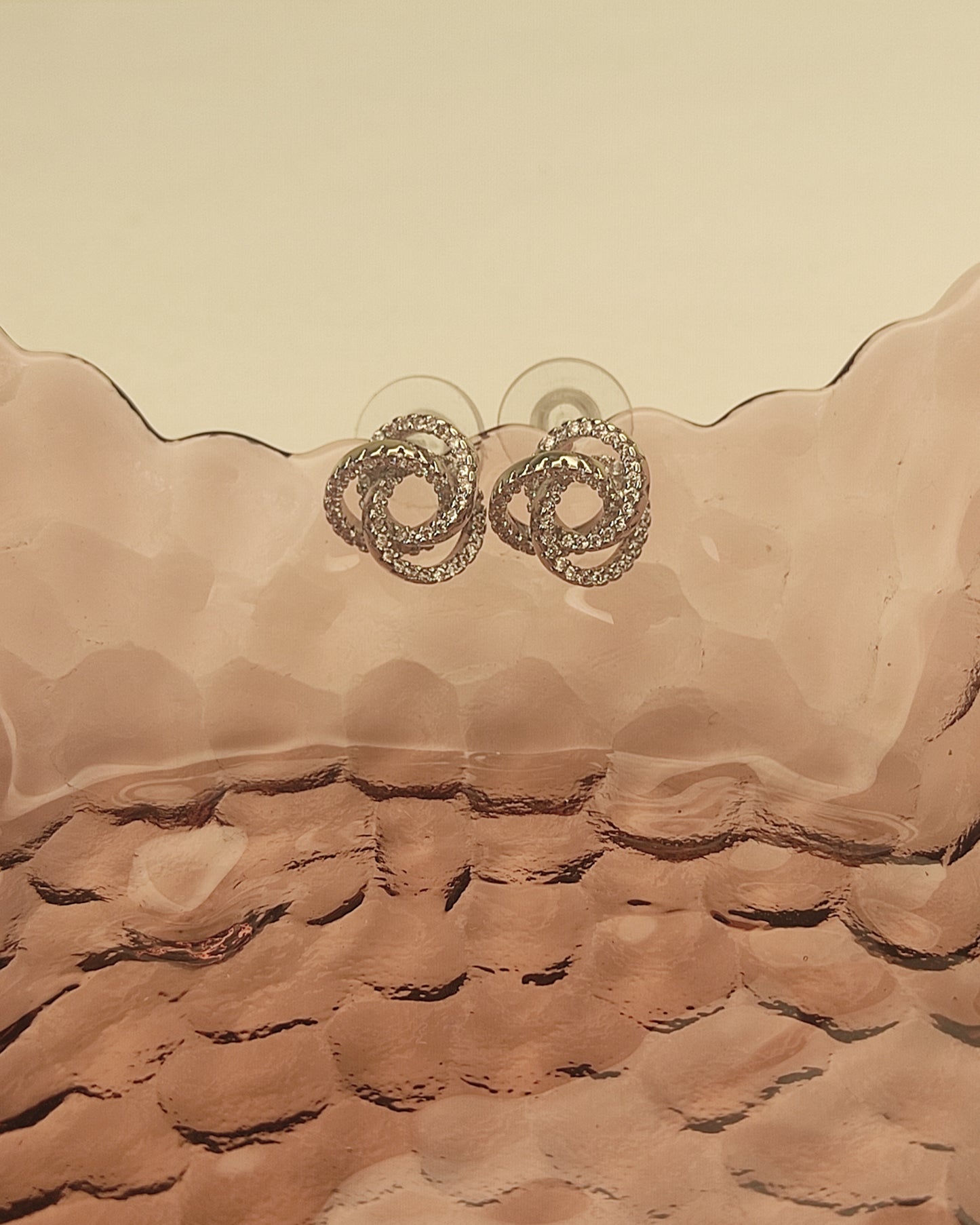 114  Silver Abstract Studs