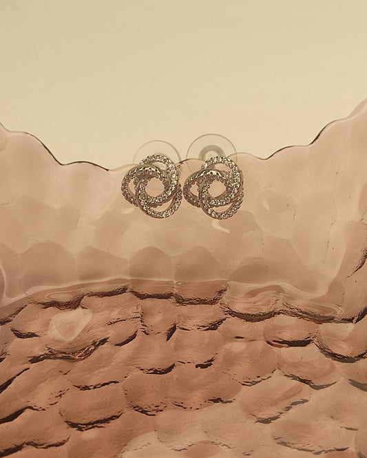 114  Silver Abstract Studs