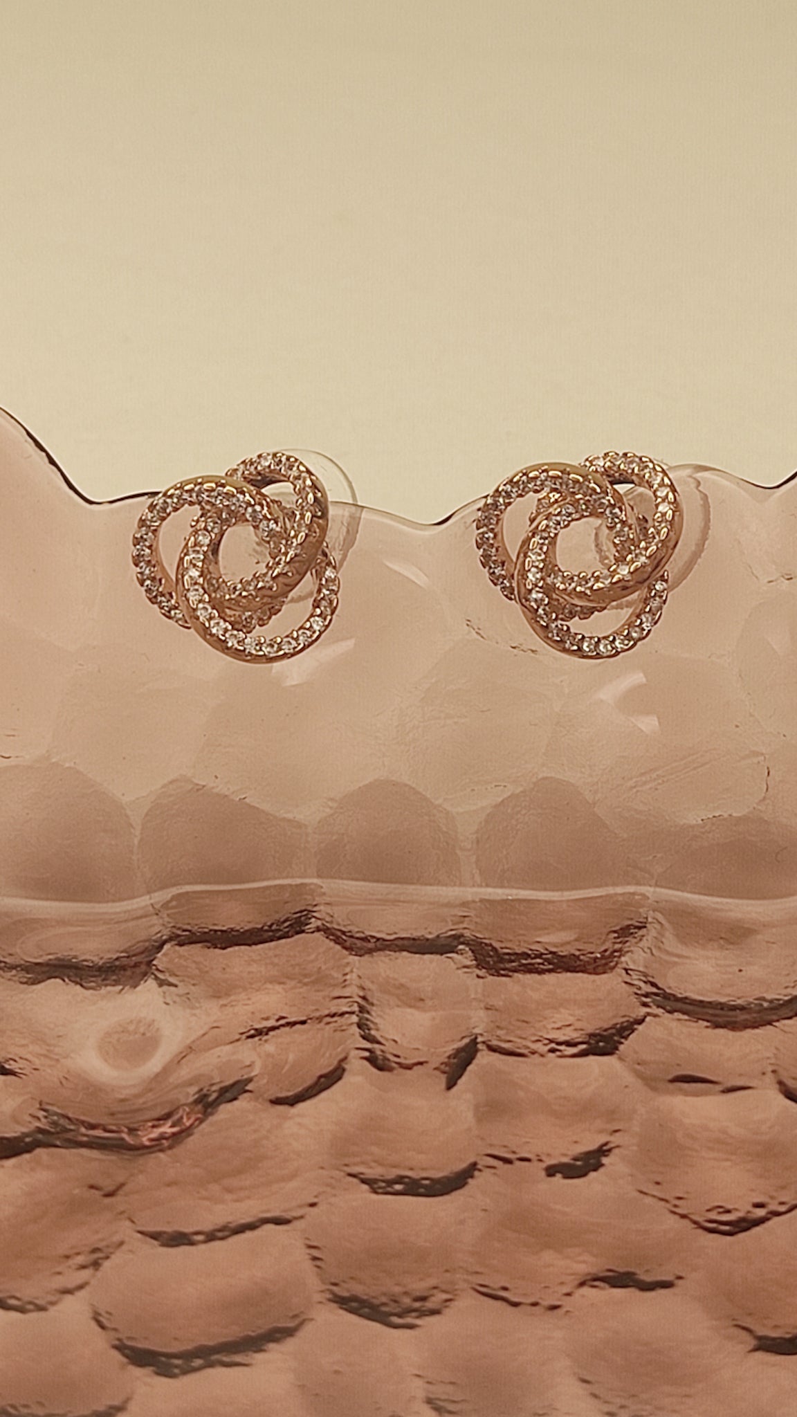 117 Rose Gold Abstract Studs