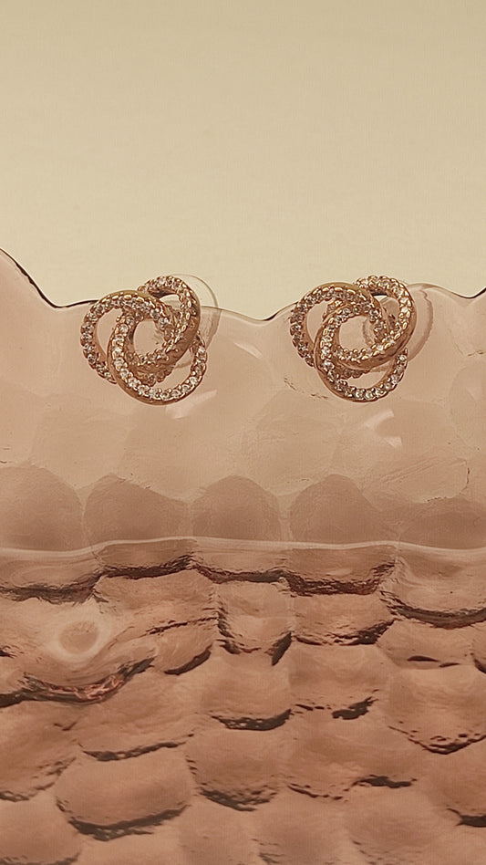 117 Rose Gold Abstract Studs