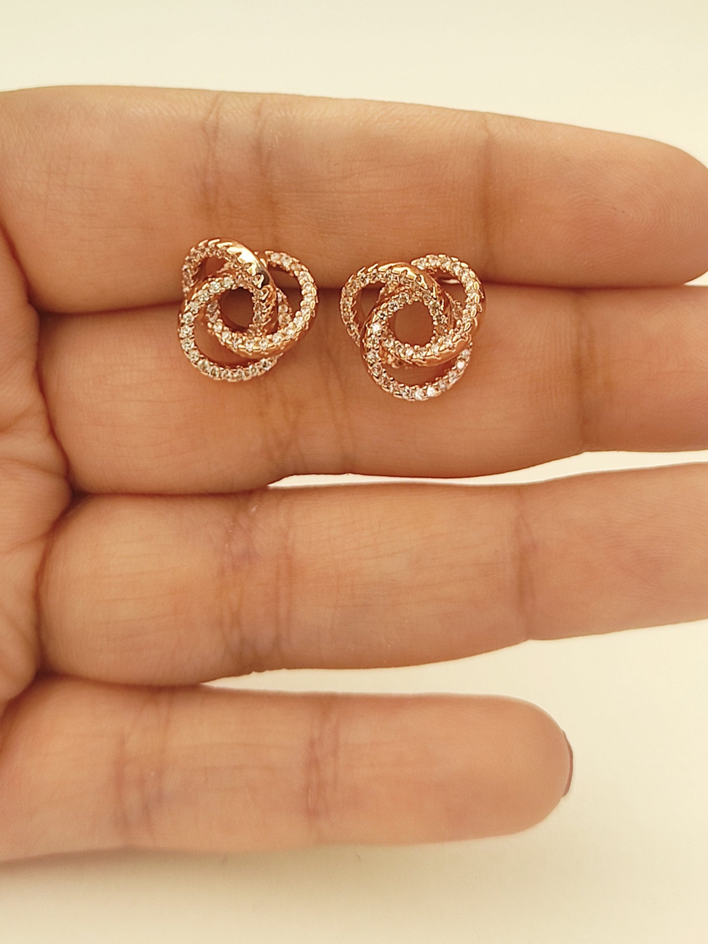 117 Rose Gold Abstract Studs