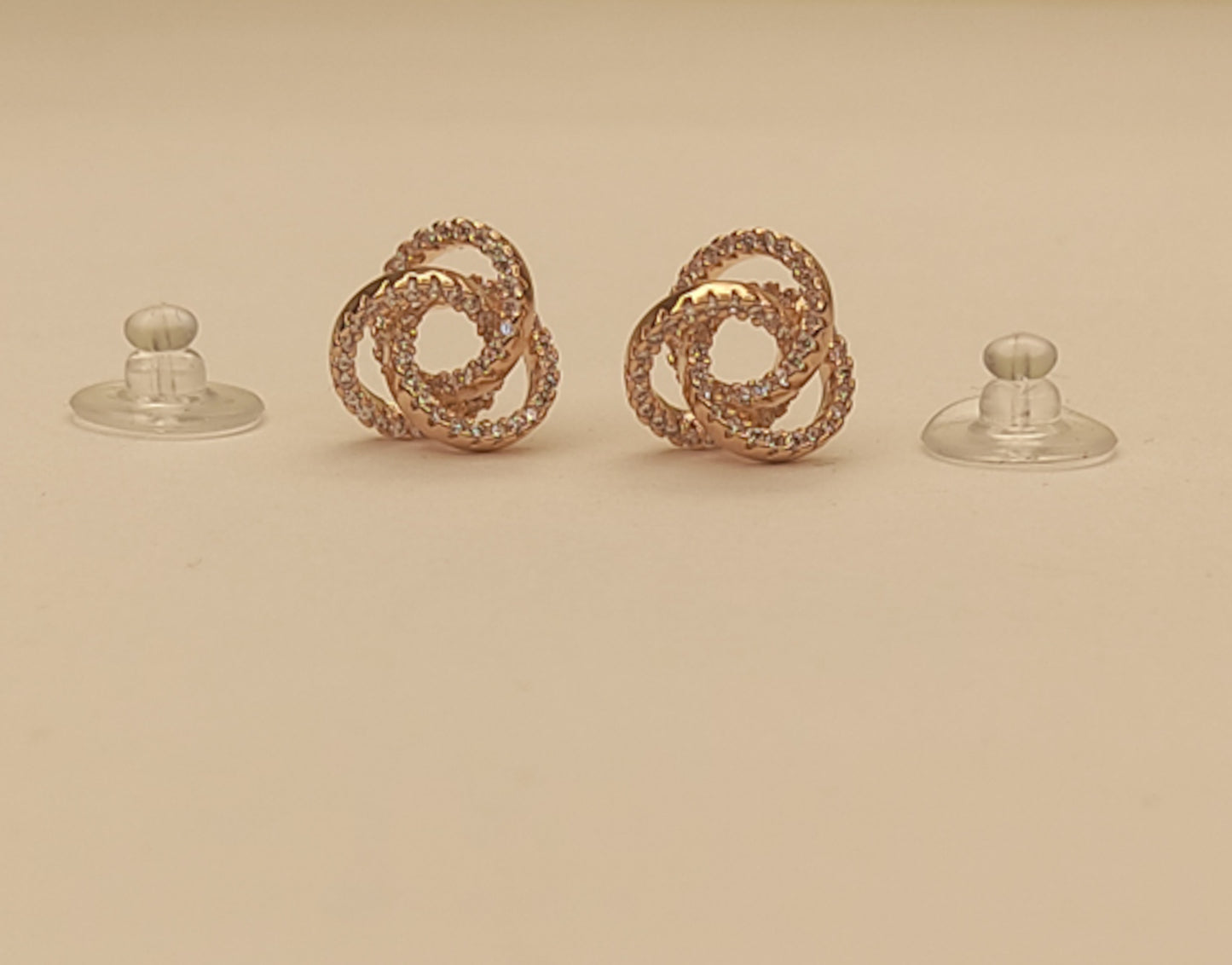 117 Rose Gold Abstract Studs