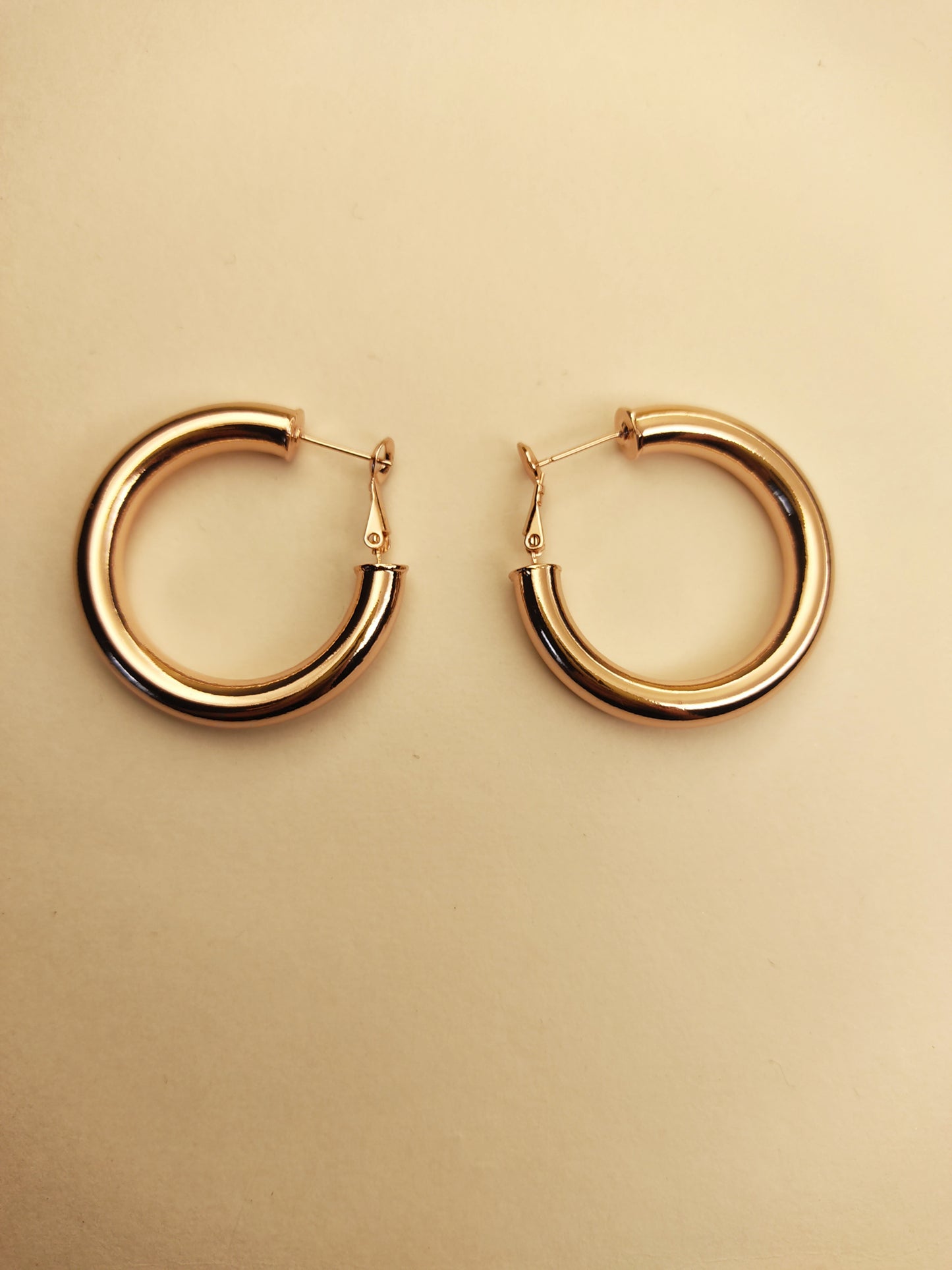 129 Rose Gold Spherical Hoops