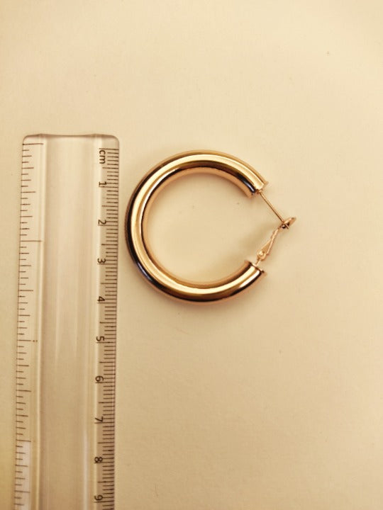 129 Rose Gold Spherical Hoops