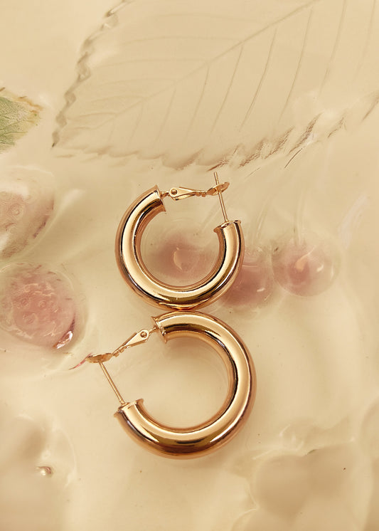 131 Rose Gold Classic Hoops
