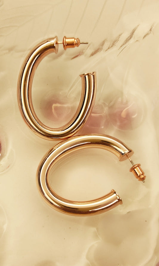 132 Rose-Gold Oval Hoops