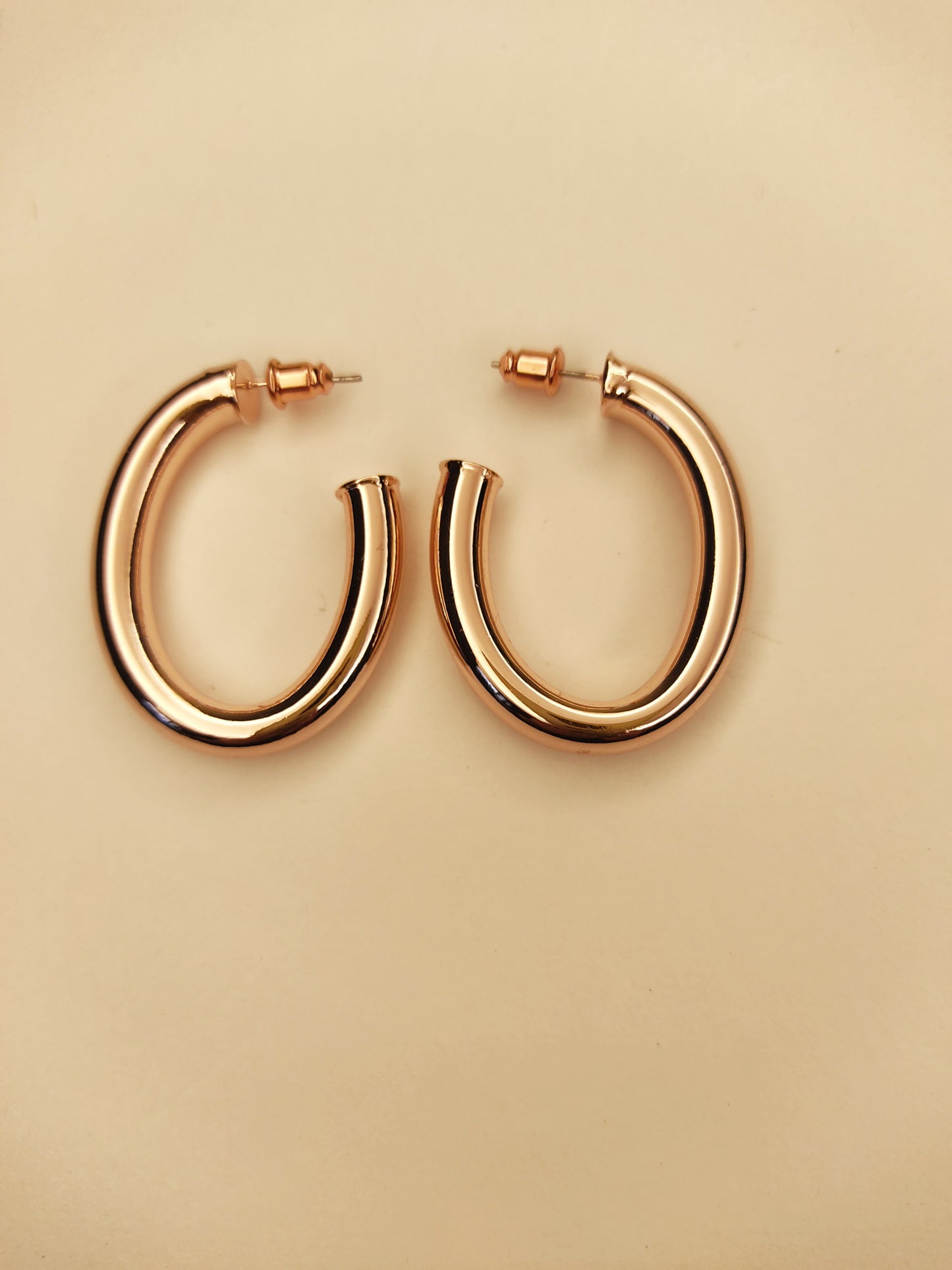 132 Rose-Gold Oval Hoops