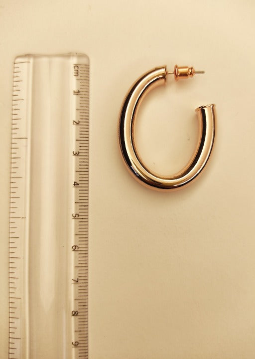 132 Rose-Gold Oval Hoops