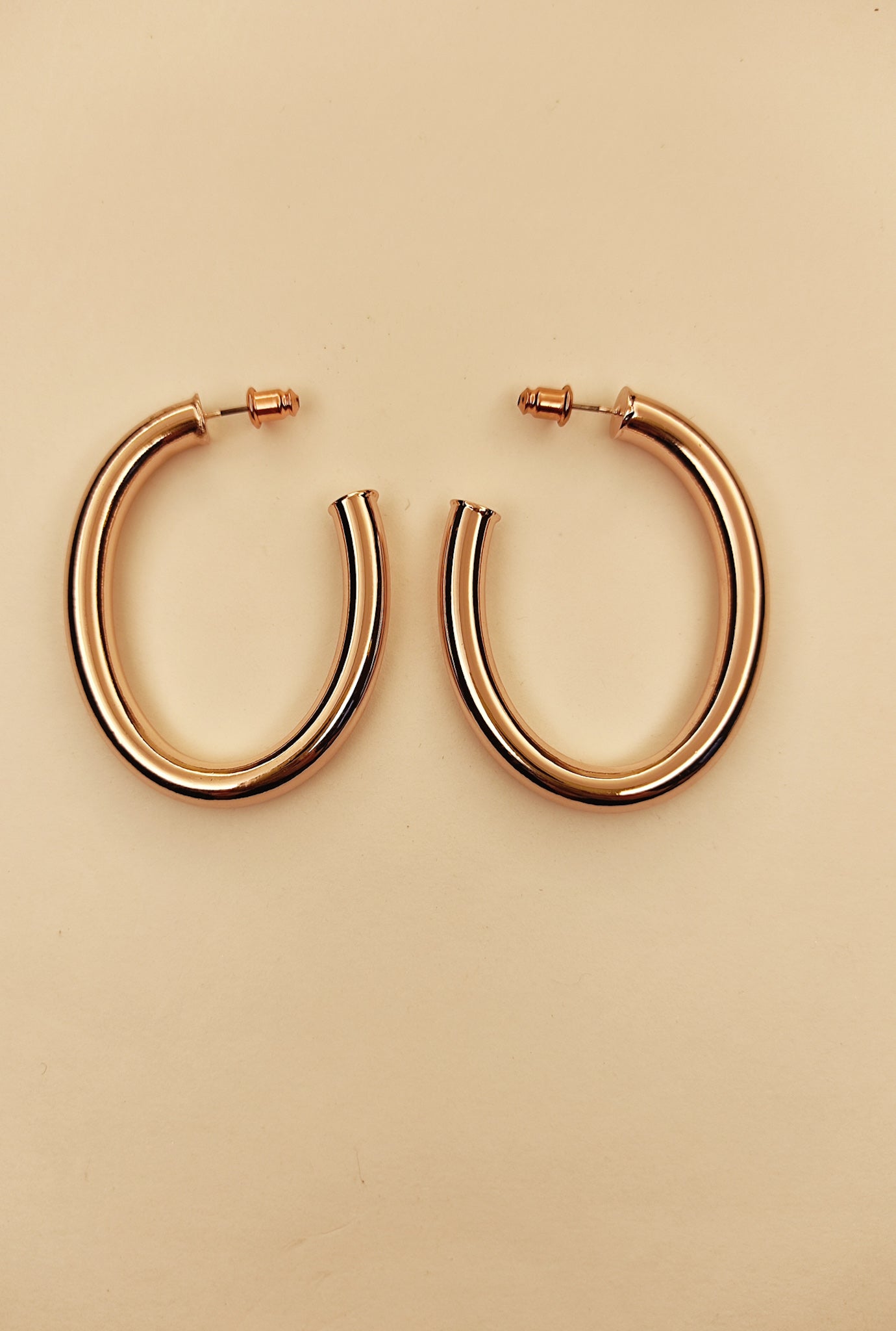 135 Rose-Gold Thick Oval Hoops