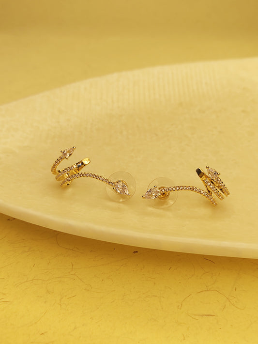 140 Gold Spiral Arrow Earrings