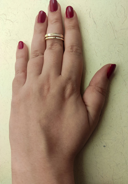 153 Gold Minimalist Stack Ring