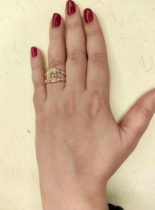154 Gold Chain Overlap Ring