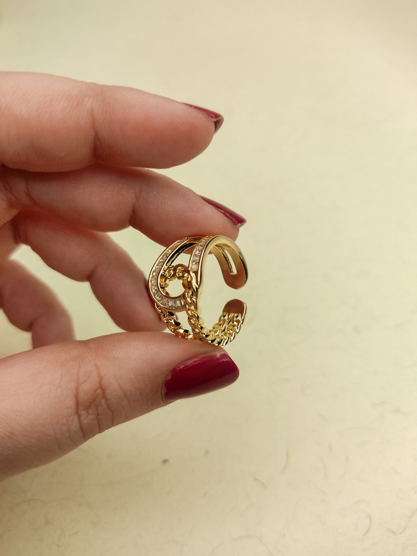 154 Gold Chain Overlap Ring