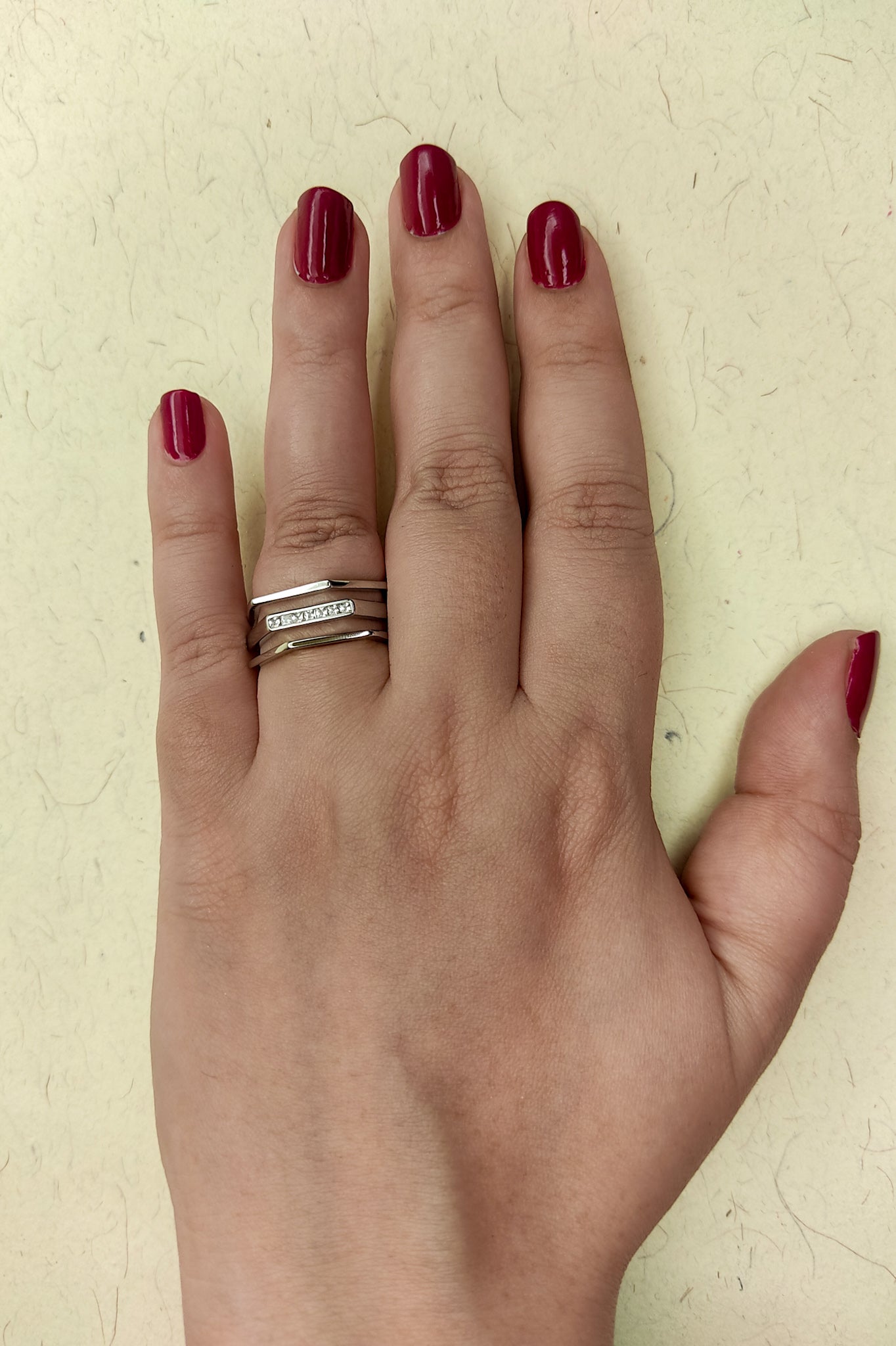 155 Silver Hexagonal Stack Ring