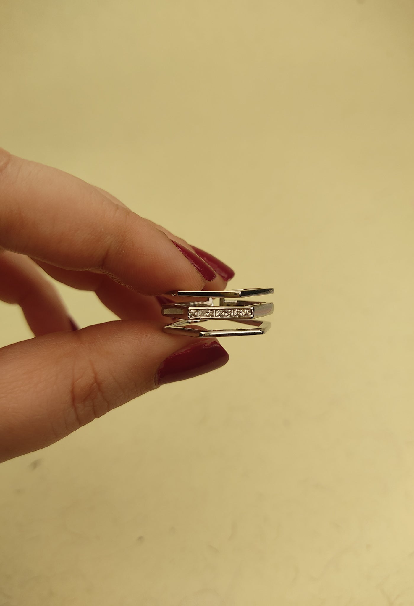 155 Silver Hexagonal Stack Ring
