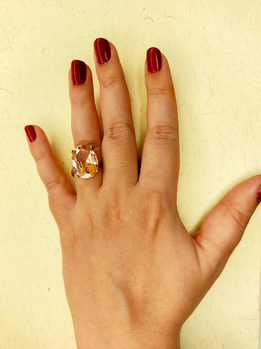 157 Pink & Silver Solitaire Ring