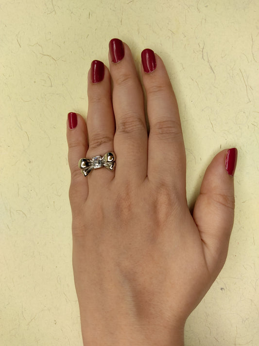 158 Silver Bowtie Minimalist Ring