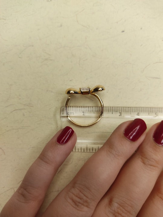 160 Gold Bowtie Minimalist Ring