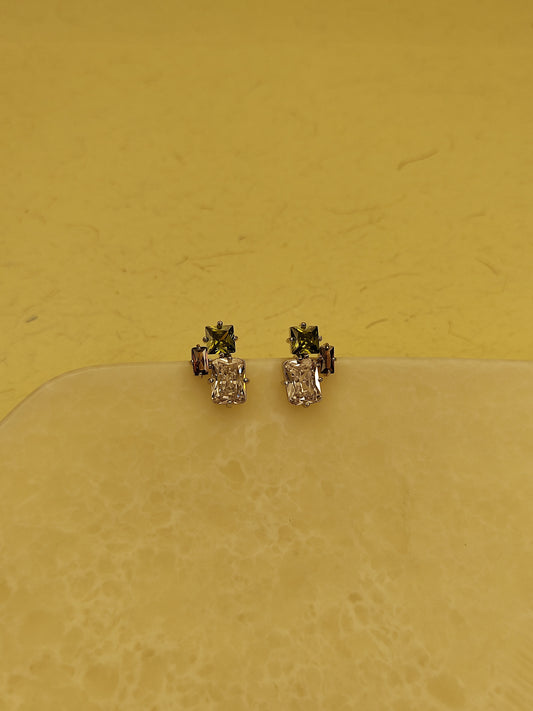 168 Green - Brown Silver Studs.