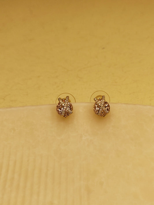 169 Gold American Diamond Studs
