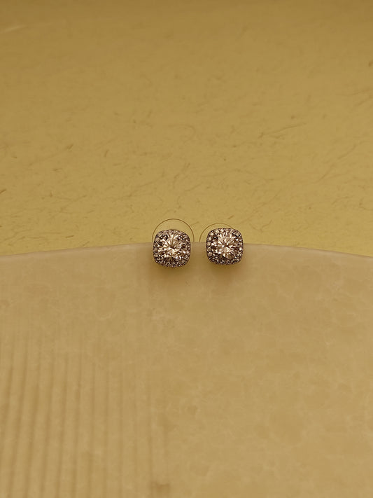 175 Rose-Gold American Diamond Square Studs