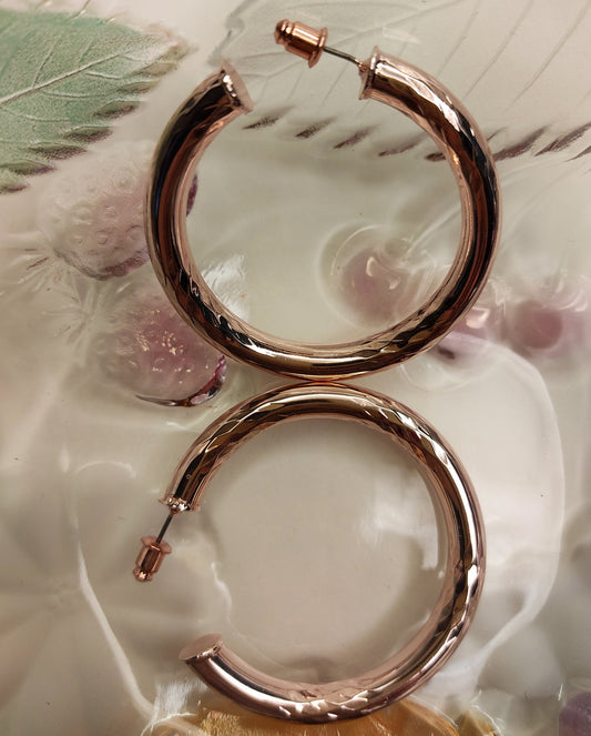 180 Rose Gold Classic Shimmer Hoops