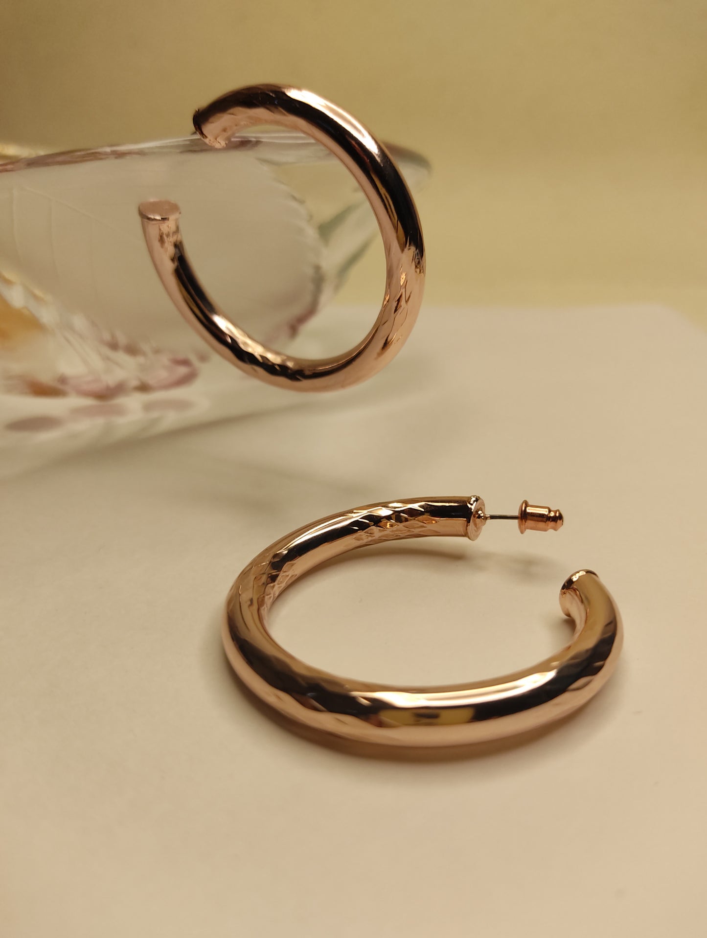 180 Rose Gold Classic Shimmer Hoops
