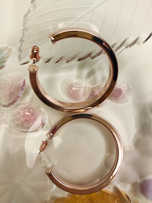 183 Rose Gold Spherical Hoops