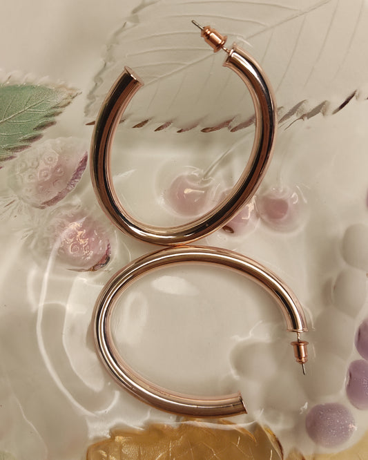 185 Rose Gold Oval Hoops