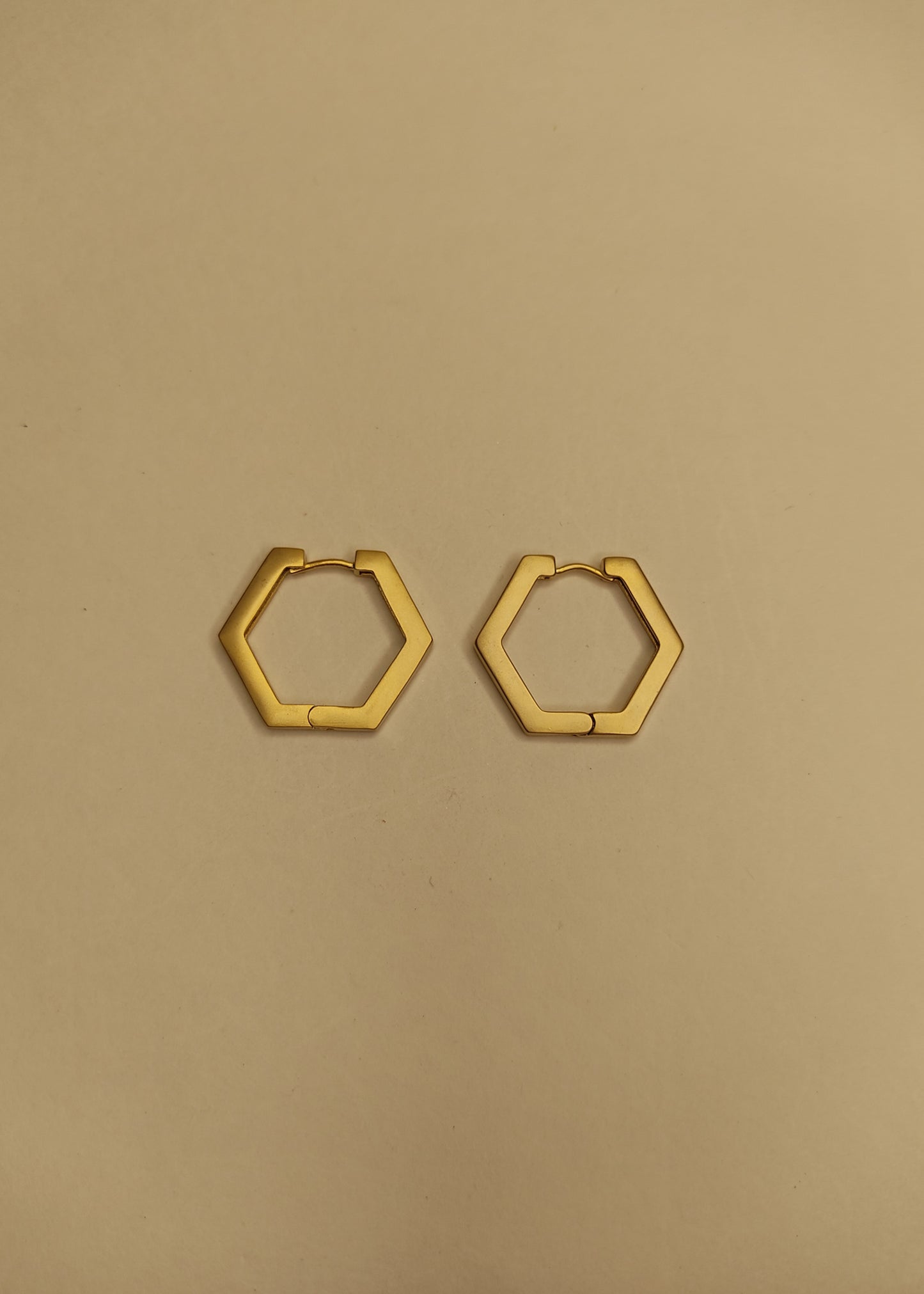186 Gold Hexagon Hoops