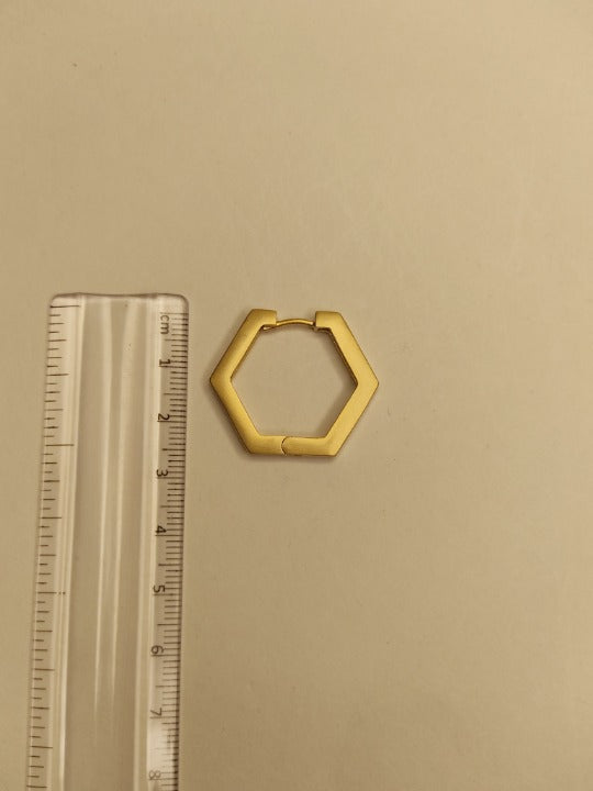 186 Gold Hexagon Hoops