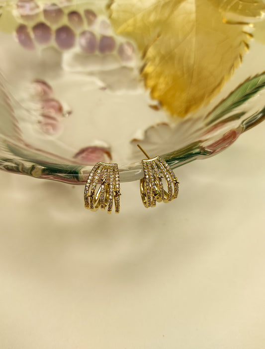 189 Gold American Diamond Sparkle Studs
