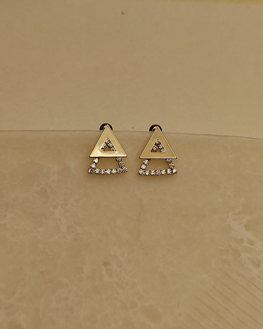 190 Gold Dual Triangle Earrings